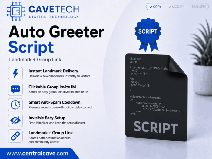 Cavetech - Auto Greeter (Landmark + Group Link)
