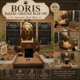 BORIS BAKERY GREETER BEAR NPC