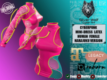 SW - Cyberpunk Mini-dress Latex Net Female Harajuku(Box)