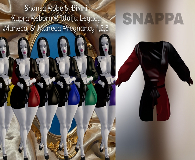 SNAPPA - Maternity Shansa Red Robe - MUNECA PREGNANCY PACK  1 2 3