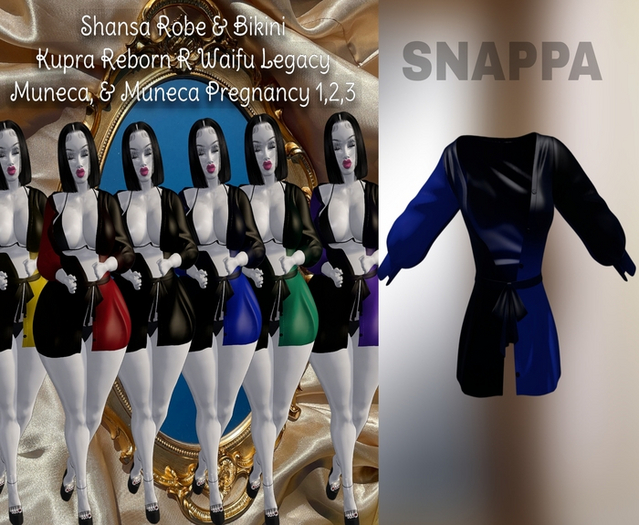 SNAPPA - Maternity Shansa Blue Robe - MUNECA PREGNANCY PACK  1 2 3