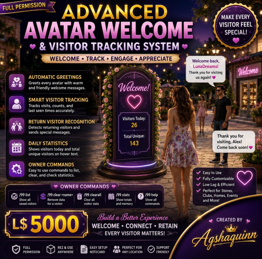 Advanced Avatar Welcome & Visitor Tracking System