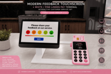 Modern Feedback Touchscreen + White / Pink Linden Pay Terminal