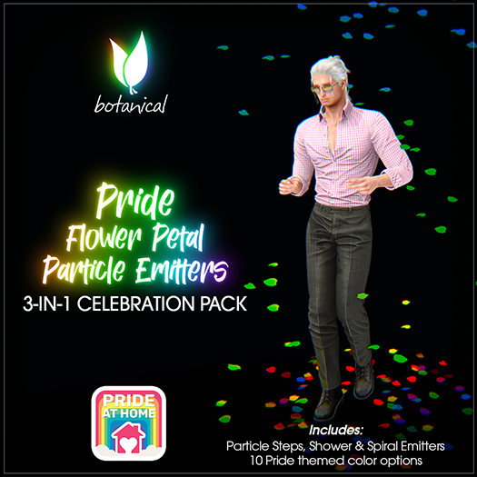 Pride 3-in-1 Flower Petal Emitters - Wearable Particle Effects (3 Emitters, 10 Flag Palettes)
