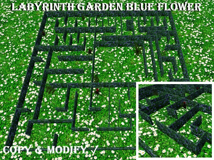 Labyrinth Garden Blue Flower