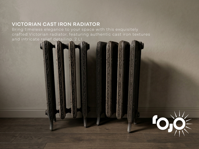 Rojo . Victorian Cast Iron Radiator 2 LI