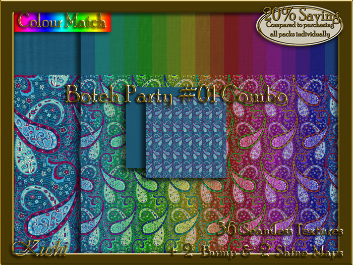 Boteh Party #01 COMBO Texture Bundle