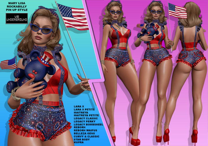 **MARY LISA INDEPENDENCE DAY PIN UP ROCKABILLY STYLE OUTFIT**