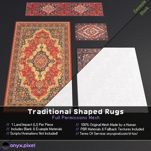 onyx.pixel - Full Permissions Mesh - Rugs - Traditional