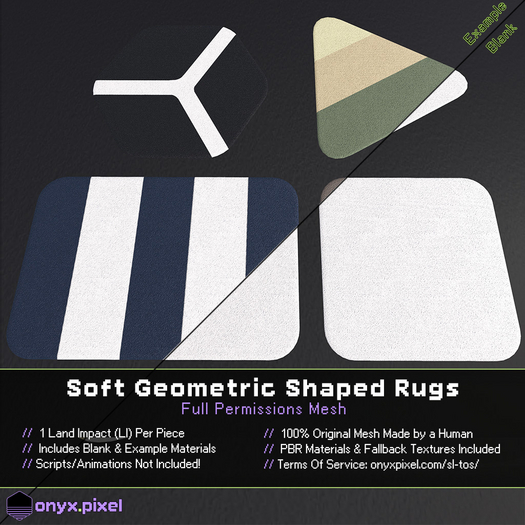 onyx.pixel - Full Permissions Mesh - Rugs - Soft Geometric