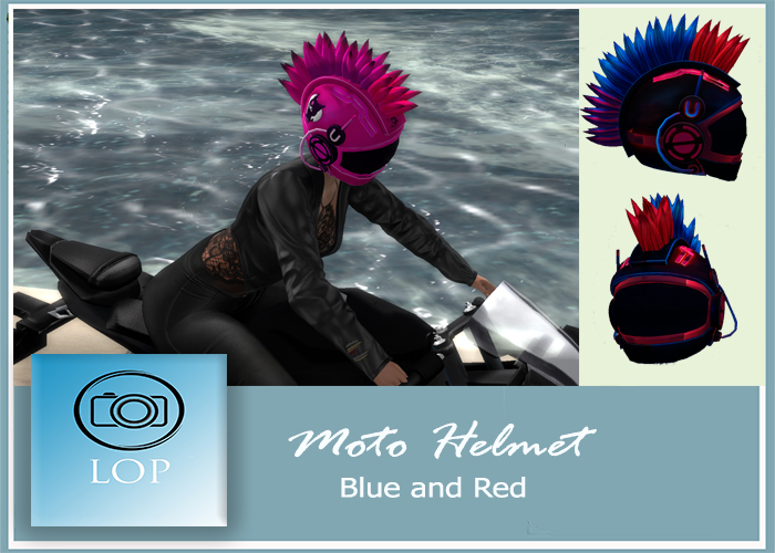 MOTO HELMET BLUE AND RED (ADD)
