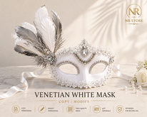 Venetian White Mask – Elegant Jewelled Carnival Accessory