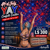 4th of July Patriotic Star YAY Confetti Emitter | USA Celebration Effect | Copy & Transfer
