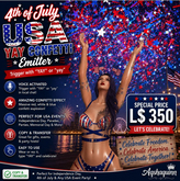 4th of July USA Independence Day YAY Confetti Emitter | Patriotic Celebration Effect | Copy & Transfer
