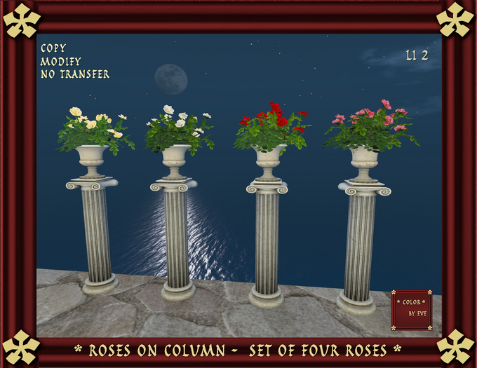 Roses on column - set 