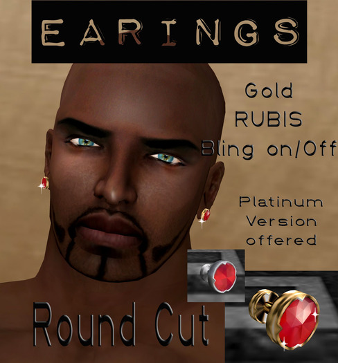 __EARINGS ROUND RUBIS
