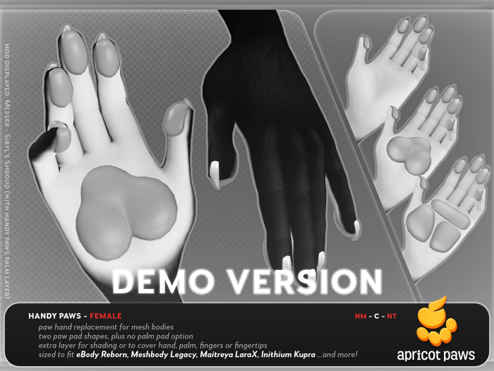 Apricot Paws: Bento Handy Paws (Female) DEMO