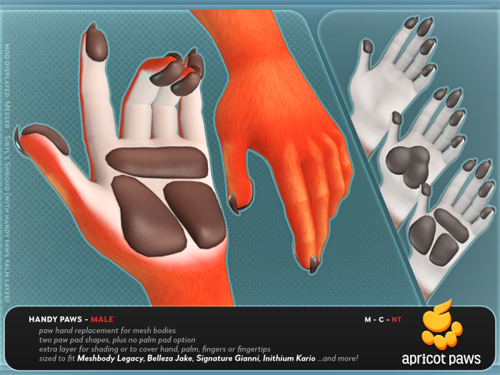 Handy Paws - Furry Paw Hands (Male)