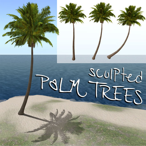 Sculpted Palm Tree Set, full perm for content creators (not for resale "as is")