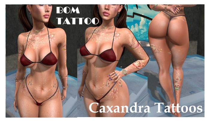 (BOM) PEARLED STARS BODY TATTOO  