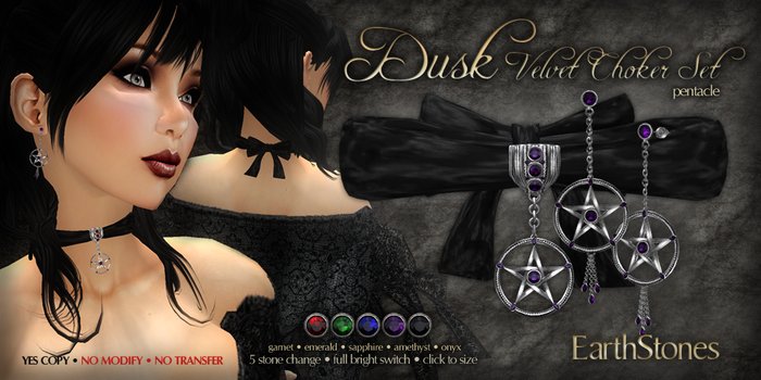 EarthStones Dusk Velvet Choker Set - Pentacle (BOX)