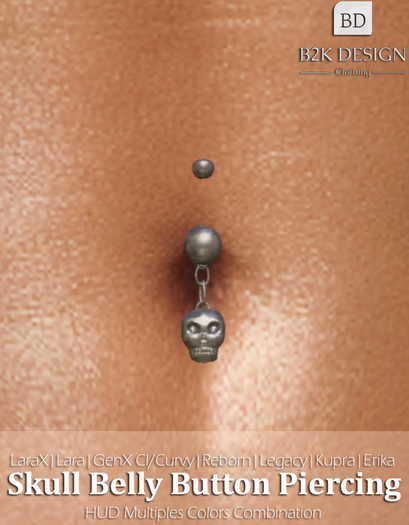 ..::B2K Design::..Skull Belly Button Piercing