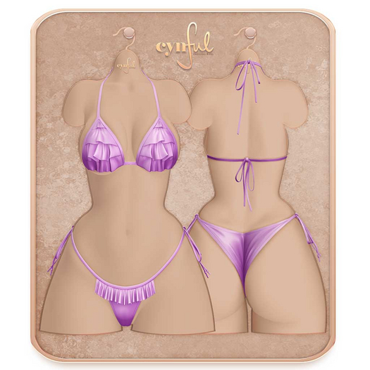 Cynful Beach Cutie - Ruffle Kini - Lilac