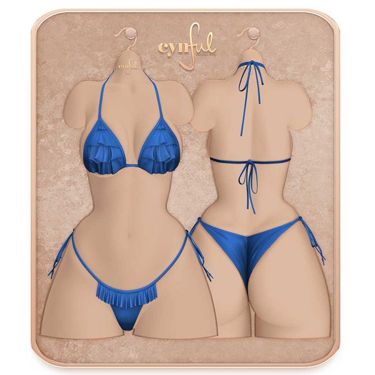 Cynful Beach Cutie - Ruffle Kini - Navy
