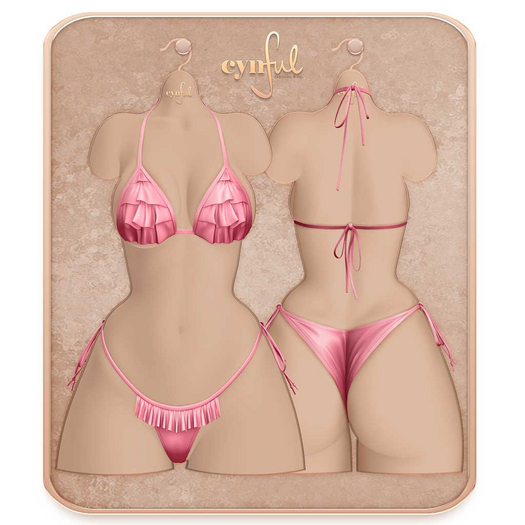 Cynful Beach Cutie - Ruffle Kini - Pink