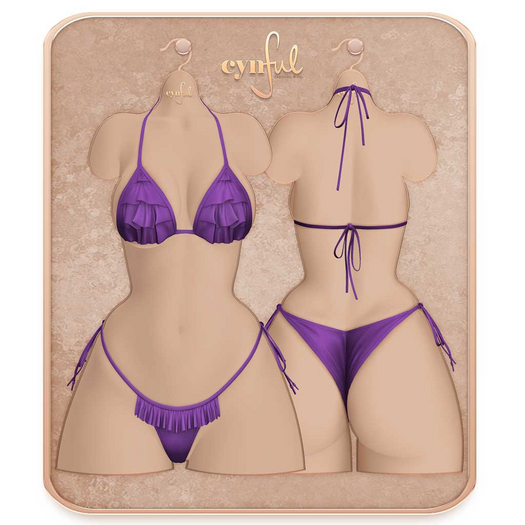 Cynful Beach Cutie - Ruffle Kini - Purple