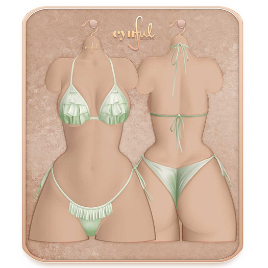 Cynful Beach Cutie - Ruffle Kini - Tea