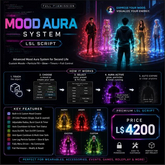 Mood Aura System LSL Script for Second Life | Custom Mood Creator, Particle Aura, Glow FX, Color Presets, Timer