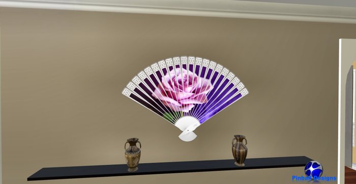 Pink Rose Wall Mural Fan