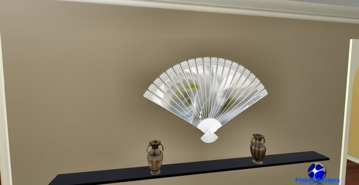 White Rose Wall Mural Fan
