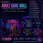 Adult Dare Wall LSL Script for Second Life | Interactive Nightclub Party Game | Paid & Free Dare System | Full Perm