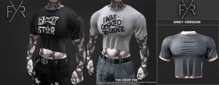 FYR - Y2K Crop Tee - Grey 