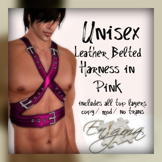 En!gma - Belted Harness Pink Leather