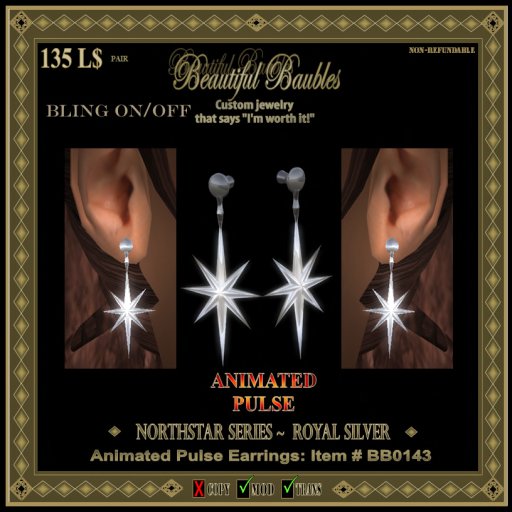 Animated Pulse Earring Set ~ Silver