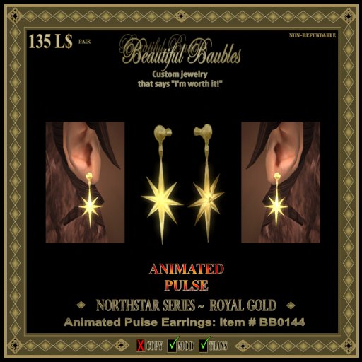 Animated Pulse Earring Set ~ ROYAL GOLD