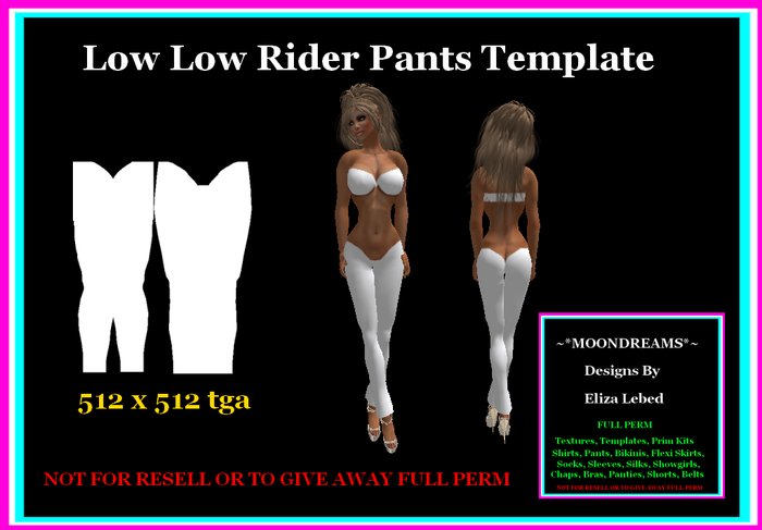 Low Low Rider Pants Template 3
