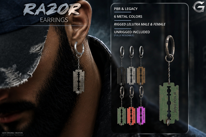 {geek} Razor Earrings