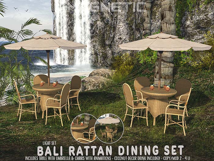 Magnetic - Bali Rattan Dining Set - Light