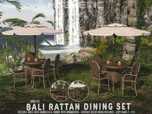 Magnetic - Bali Rattan Dining Set - Dark