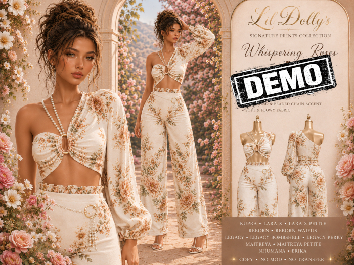*LilDolly's* Whispering Roses - Signature Prints Collection-DEM