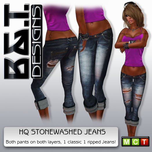 :.<B&T>.: Stonewashed Jeans Blue - Classic & Ripped