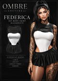 OC *FEDERICA LATEX SET BODY+SKIRT Black&White PACK* (box)