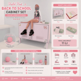Unboxing Pastel Pink Back to School Cabinet Set + Hideable Anim