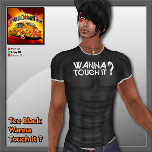 Coxi - T-shirt Black Wanna Touch It