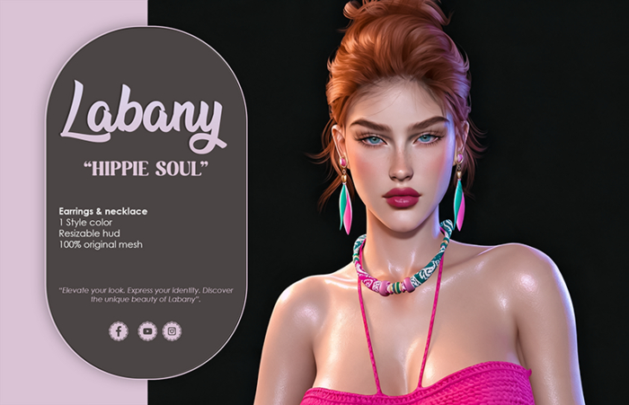 Labany. "Hippie soul" accessories - Pink/Green