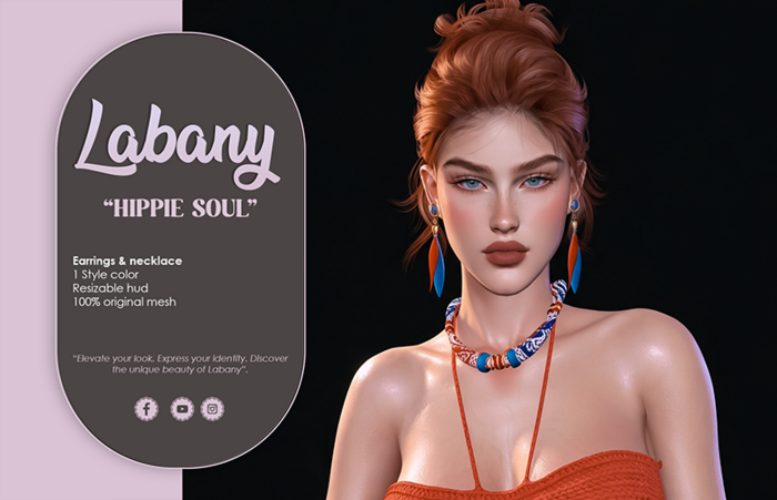 Labany. "Hippie soul" accessories - Blue/Red